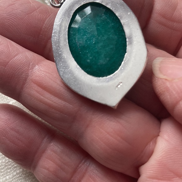 NEW Emerald & Bi-Color Tourmaline, 925 Silver Necklace - Picture 7 of 7